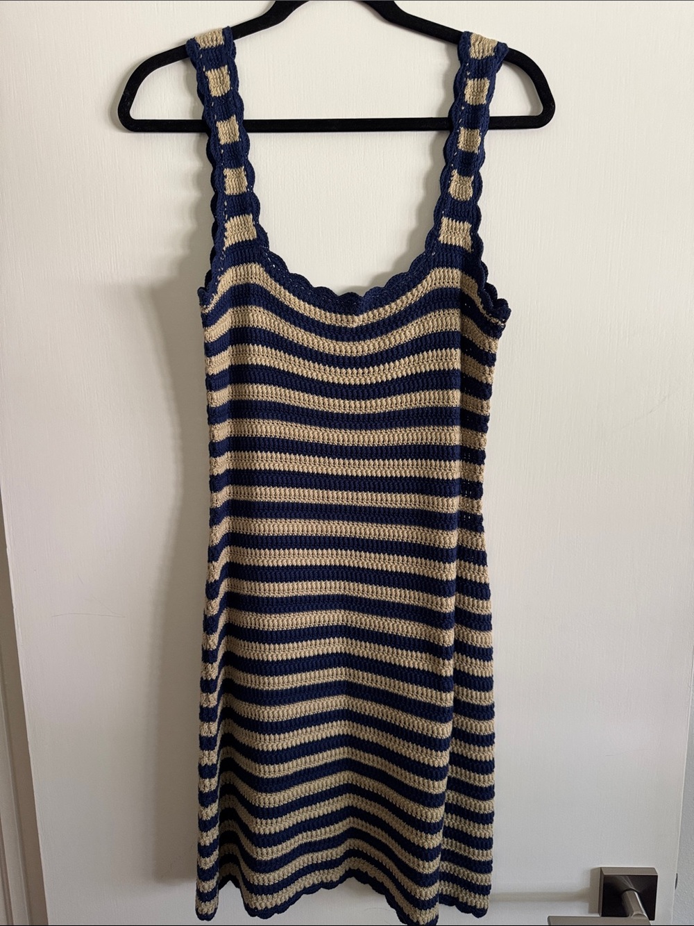 J. Crew Scallop Trim Sweater Dress in Stripe